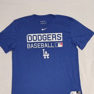 Nike Los Angeles Dodgers Blue DRI-FIT Crew Neck Short Sleeve Shirt Large